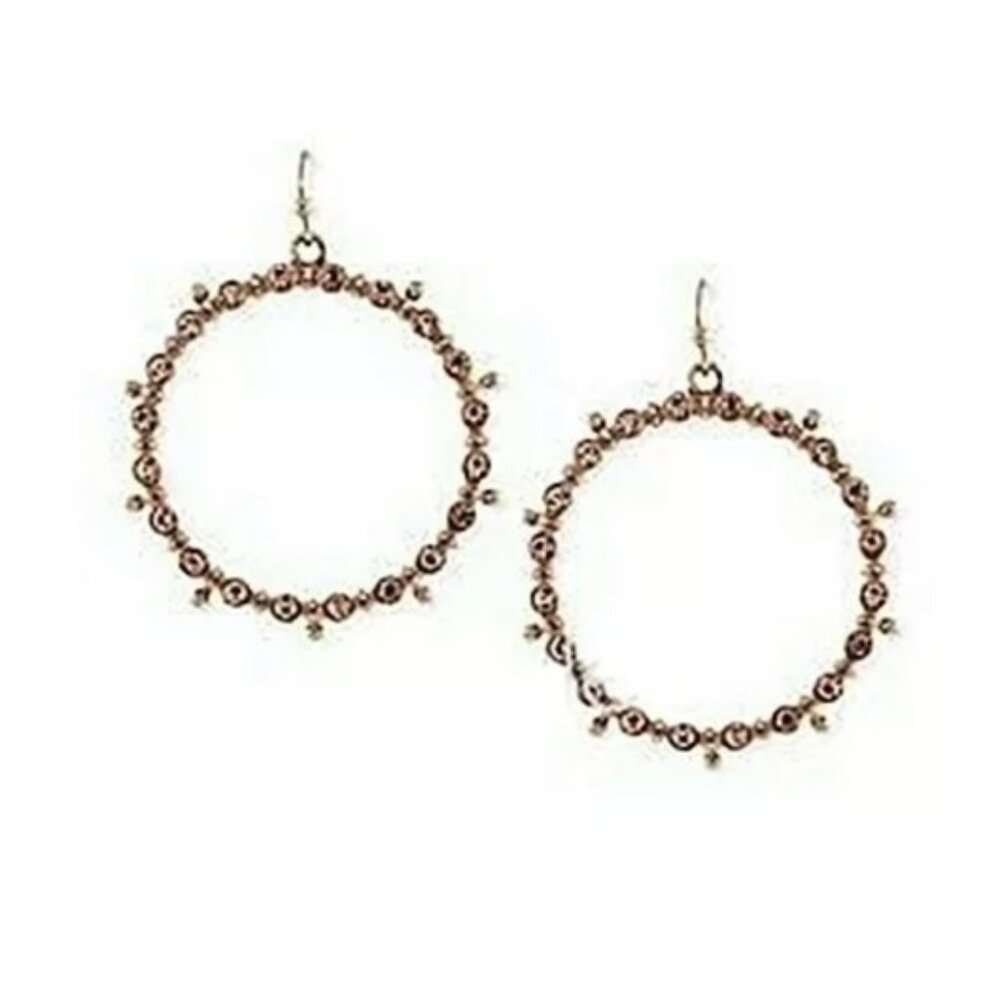 Jessica Simpson Hoop Earrings Crystal Rose Gold